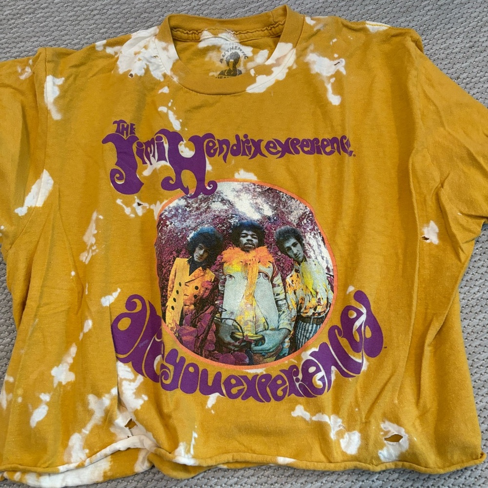 Jimi Hendrix distressed cropped t-shirt Size M